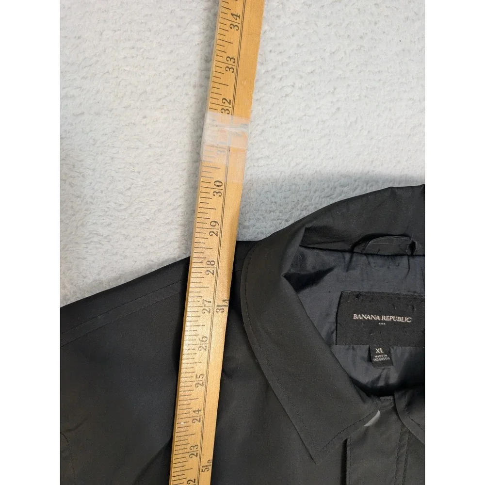 Banana‎ Republic Jacket Shacket Mens XL Snap Zip Up Field Black Coat Pockets